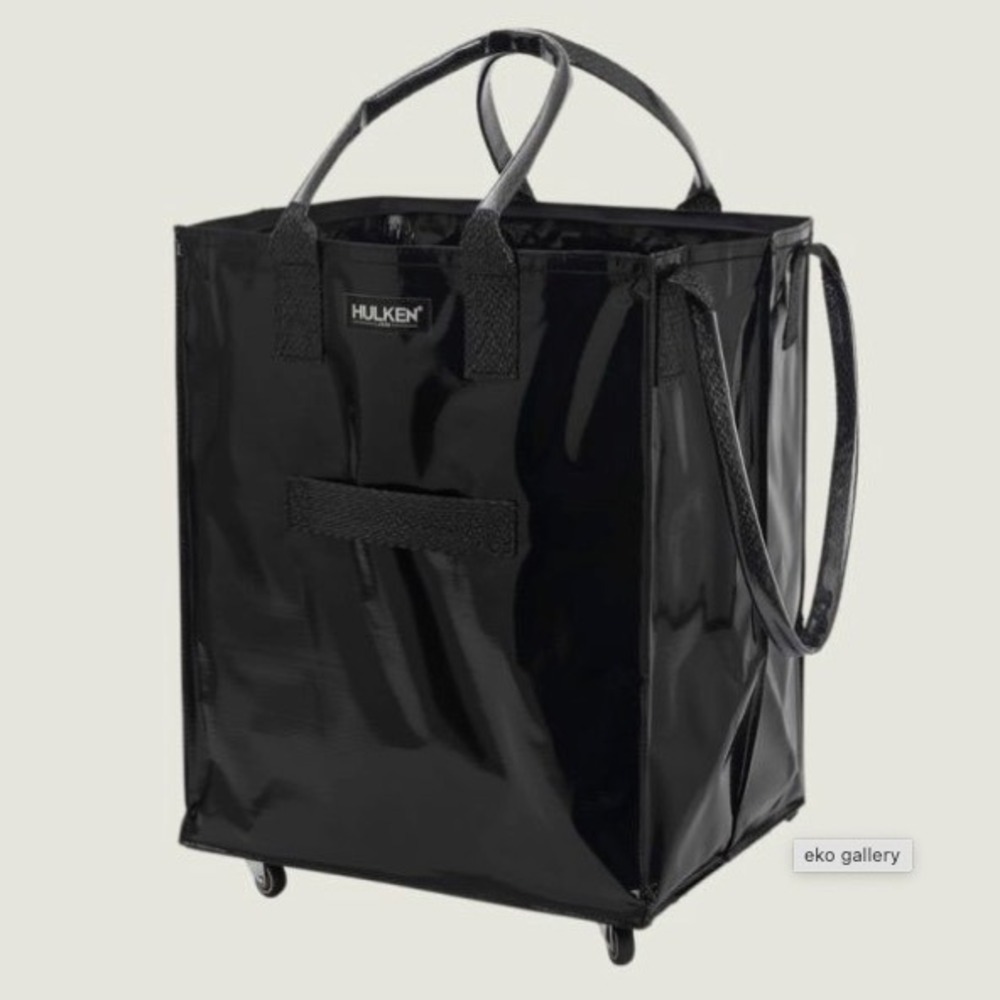 Hulken Signature Rolling Tote Bag in Black Medium Rolling Tote Bag